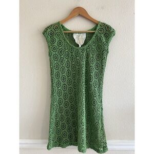Knitted Dove Crochet Green Dress Size XS Beach Vacations Boho